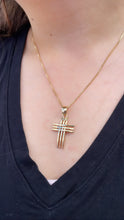 Load image into Gallery viewer, 18k Gold Filled 3 Rows Solid Dome Cross
