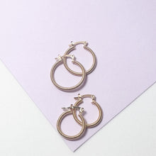 Load image into Gallery viewer, 18k Gold Filled Twisted Hoop Earrings: Dainty Hypoallergenic Hoops, 2 Sizes

