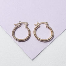 Load image into Gallery viewer, 18k Gold Filled Twisted Hoop Earrings: Dainty Hypoallergenic Hoops, 2 Sizes
