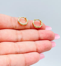 Load image into Gallery viewer, 18k Gold Filled Small Baby Sized Bamboo Huggie Earrings

