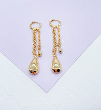 Load image into Gallery viewer, 18k Gold Filled Dangling Dual Tear Drop Earring
