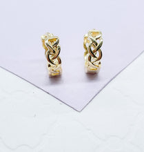 Load image into Gallery viewer, 18k Gold Filled Plain Braided Huggie Earring Available in 2 Sizes
