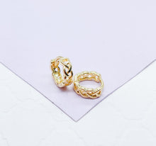 Load image into Gallery viewer, 18k Gold Filled Plain Braided Huggie Earring Available in 2 Sizes
