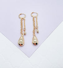 Load image into Gallery viewer, 18k Gold Filled Dangling Dual Tear Drop Earring
