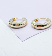 Load image into Gallery viewer, 18k Gold Filled Smooth Plain Dome Huggie Earrings
