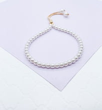 Load image into Gallery viewer, 18k Gold Filled Pearl Adjustable Bracelet
