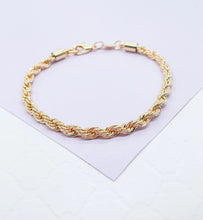 Load image into Gallery viewer, 18k Gold Filled 4mm Rope Bracelet
