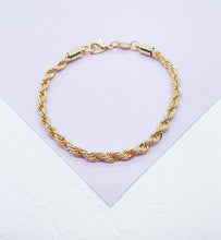 Load image into Gallery viewer, 18k Gold Filled 4mm Rope Bracelet
