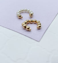 Load image into Gallery viewer, 18k Gold Filled Beaded Ear Cuffs in Pearl Gold Bead Styles
