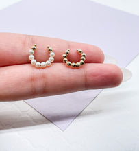 Load image into Gallery viewer, 18k Gold Filled Beaded Ear Cuffs in Pearl Gold Bead Styles
