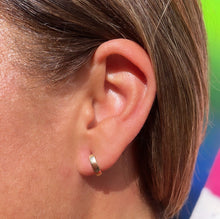 Load image into Gallery viewer, 18k Gold Filled Ultra Light &amp; Tiny Squared Huggie Earring
