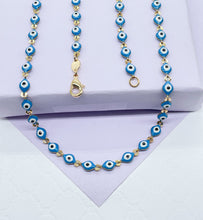 Load image into Gallery viewer, 18k Gold Filled Red Color Evil Eye Bracelet And Necklace
