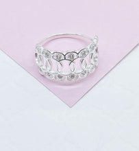 Load image into Gallery viewer, 925 Sterling Silver Unified Circle Ring With engraved textures
