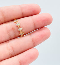 Load image into Gallery viewer, 18k Gold Filled Dainty Ring with Pattern CZ Stones
