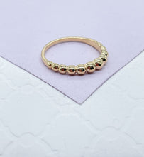 Load image into Gallery viewer, 18k Gold Filled Plain Beaded Ring with Smooth Back Band
