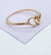 Load image into Gallery viewer, 18k Gold Filled Smooth Plain Double Heart Ring

