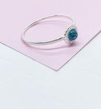 Load image into Gallery viewer, 925 Sterling Silver Plain Ring With Round Turquoise Stone
