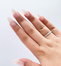 Load image into Gallery viewer, 925 Sterling Silver Patterned Stackable Ring With CZ Stones Throughout Ring
