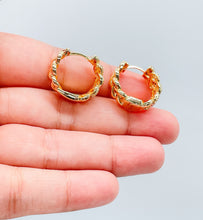 Load image into Gallery viewer, 18k Gold Filled Pave Beaded Huggie Earrings
