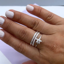Load image into Gallery viewer, 925 Sterling Silver Beach Themed 3 Rows With Star Fish Ring
