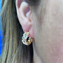 Load image into Gallery viewer, 18k Gold Filled Pave Beaded Huggie Earrings

