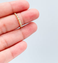 Load image into Gallery viewer, 18k Gold Filled Plain Beaded Ring with Smooth Back Band
