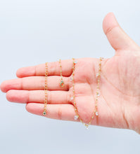 Load image into Gallery viewer, 18k Gold Filled Sophisticated Satellite Choker With Dangling CZ Stones
