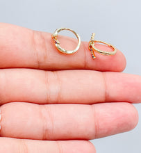 Load image into Gallery viewer, 18k Gold Filled Thin &amp; Colorful Knot Huggie Earring

