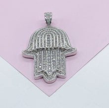 Load image into Gallery viewer, 18k Gold Filled Micro Pavê Zirconia Hamsa Charm Pendant
