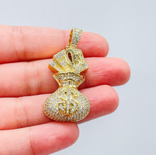 Load image into Gallery viewer, 18k Gold Filled Micro Pavê Zirconia Money Bag Charm Pendant
