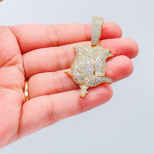 Load image into Gallery viewer, 18k Gold Filled Large White CZ Pave Rose Pendant
