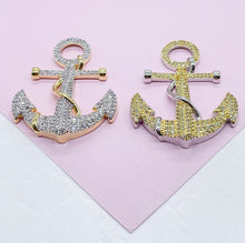 Load image into Gallery viewer, 18k Gold Filled Micro Pavê Zirconia Anchor Charm Pendant
