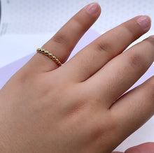 Load image into Gallery viewer, 18k Gold Filled Plain Beaded Ring with Smooth Back Band
