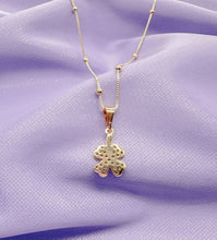 Load image into Gallery viewer, 18k Gold Filled Four Leaf Clover Pave Pendant
