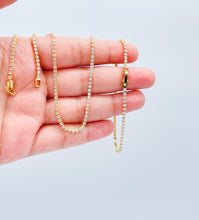 Load image into Gallery viewer, 18k Gold Filled Dainty Thin Tennis Chain &amp; Bracelet Set
