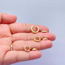 Load image into Gallery viewer, 18k Gold Filled Set of 3 Simple Pave Hoop Earrings
