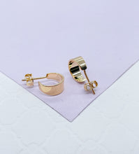Load image into Gallery viewer, 18k Gold Filled Smooth C-Shaped Dainty Plain Hoop Earrings
