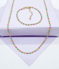Load image into Gallery viewer, 18k Gold Filled Colorful Bead Set: Summer Beach Jewelry
