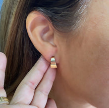 Load image into Gallery viewer, 18k Gold Filled Smooth C-Shaped Dainty Plain Hoop Earrings
