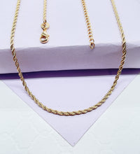 Load image into Gallery viewer, 18k Gold Filled 2mm Dainty Rope Chain
