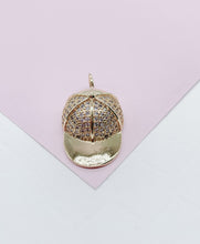 Load image into Gallery viewer, 18k Gold Filled Large Pave Cap Pendant
