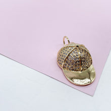Load image into Gallery viewer, 18k Gold Filled Large Pave Cap Pendant
