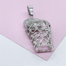 Load image into Gallery viewer, 18k Gold Filled Pave Basketball Pendant With Basketball Hoop
