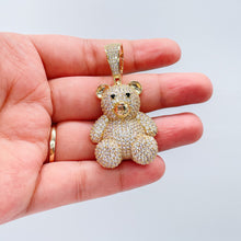 Load image into Gallery viewer, 18k Gold Filled Puffy Micro Pavê Bear Pendant
