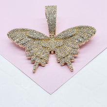 Load image into Gallery viewer, 18k Gold Filled CZ Pave Large Butterfly Pendant
