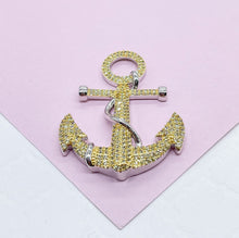 Load image into Gallery viewer, 18k Gold Filled Micro Pavê Zirconia Anchor Charm Pendant
