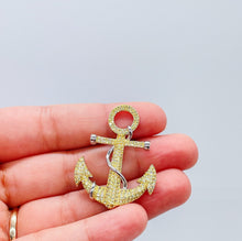 Load image into Gallery viewer, 18k Gold Filled Micro Pavê Zirconia Anchor Charm Pendant
