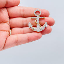 Load image into Gallery viewer, 18k Gold Filled Micro Pavê Zirconia Anchor Charm Pendant
