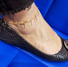 Load image into Gallery viewer, 18k Gold Filled Dainty Heart Charm Anklet
