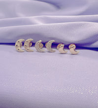 Load image into Gallery viewer, 18k Gold Filled Set of 3 Moon Stud Earrings
